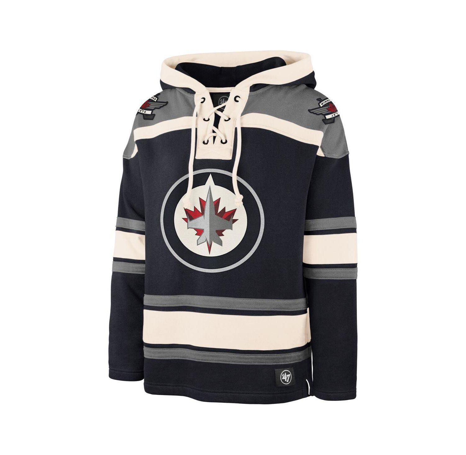 Men's Navy Winnipeg Jets Superior Lacer Hoodie