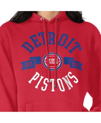 Women's Red Detroit Pistons City Pullover Hoodie