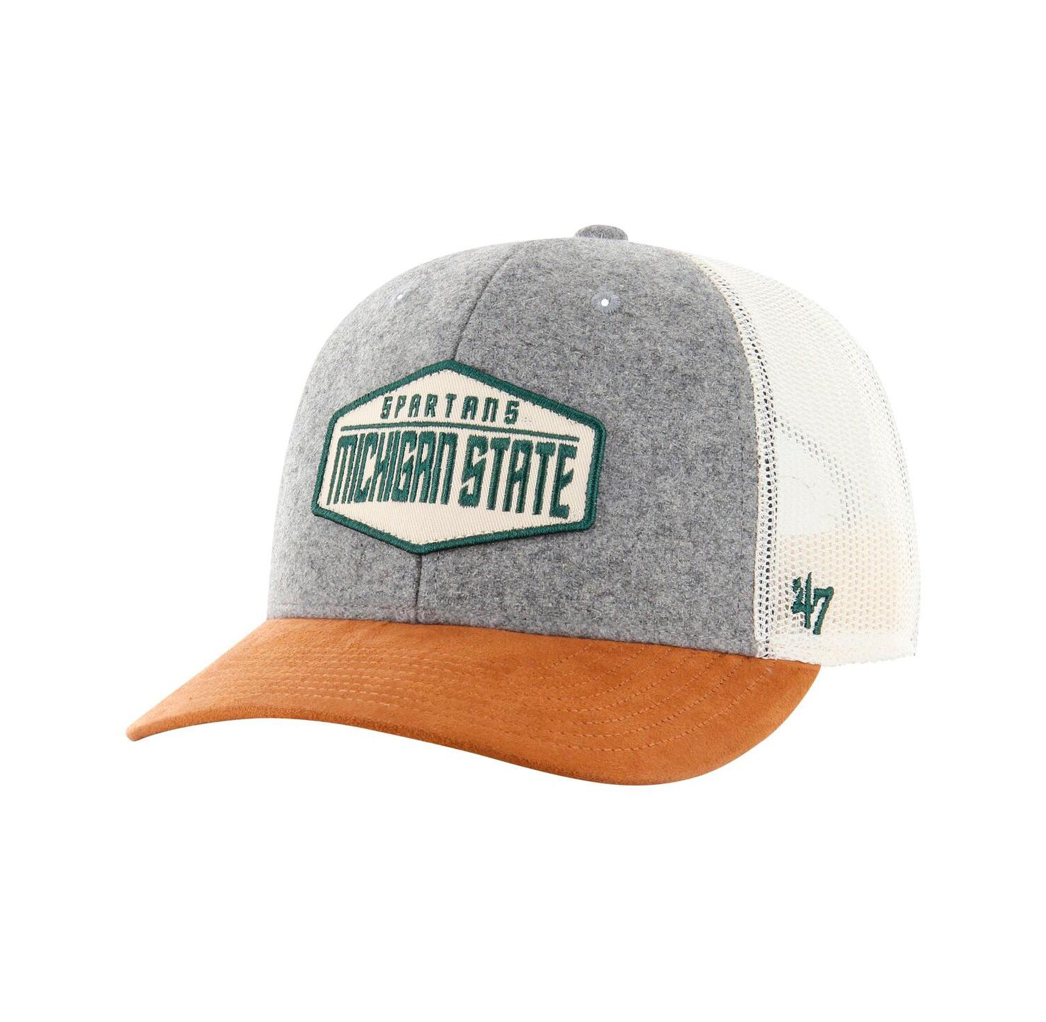 Men's Heather Gray Michigan State Spartans Drover Trucker Adjustable Hat
