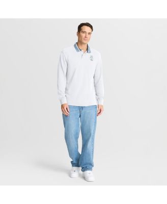 Men's White Milano Cortina 2026 Winter Olympics Tipped Long Sleeve Polo Shirt