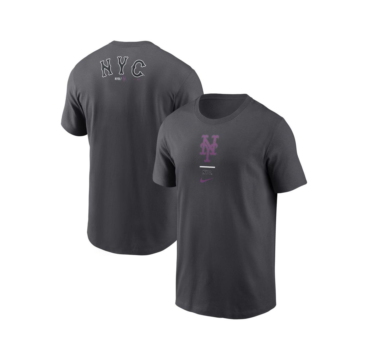 Men's Anthracite New York Mets City Connect 2-Hit T-Shirt