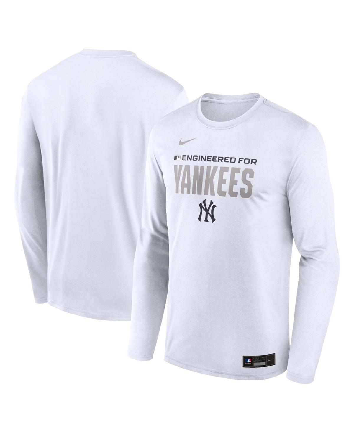 Nike Men's White New York Yankees Authentic Collection Legend Dri-fit Long Sleeve T-Shirt