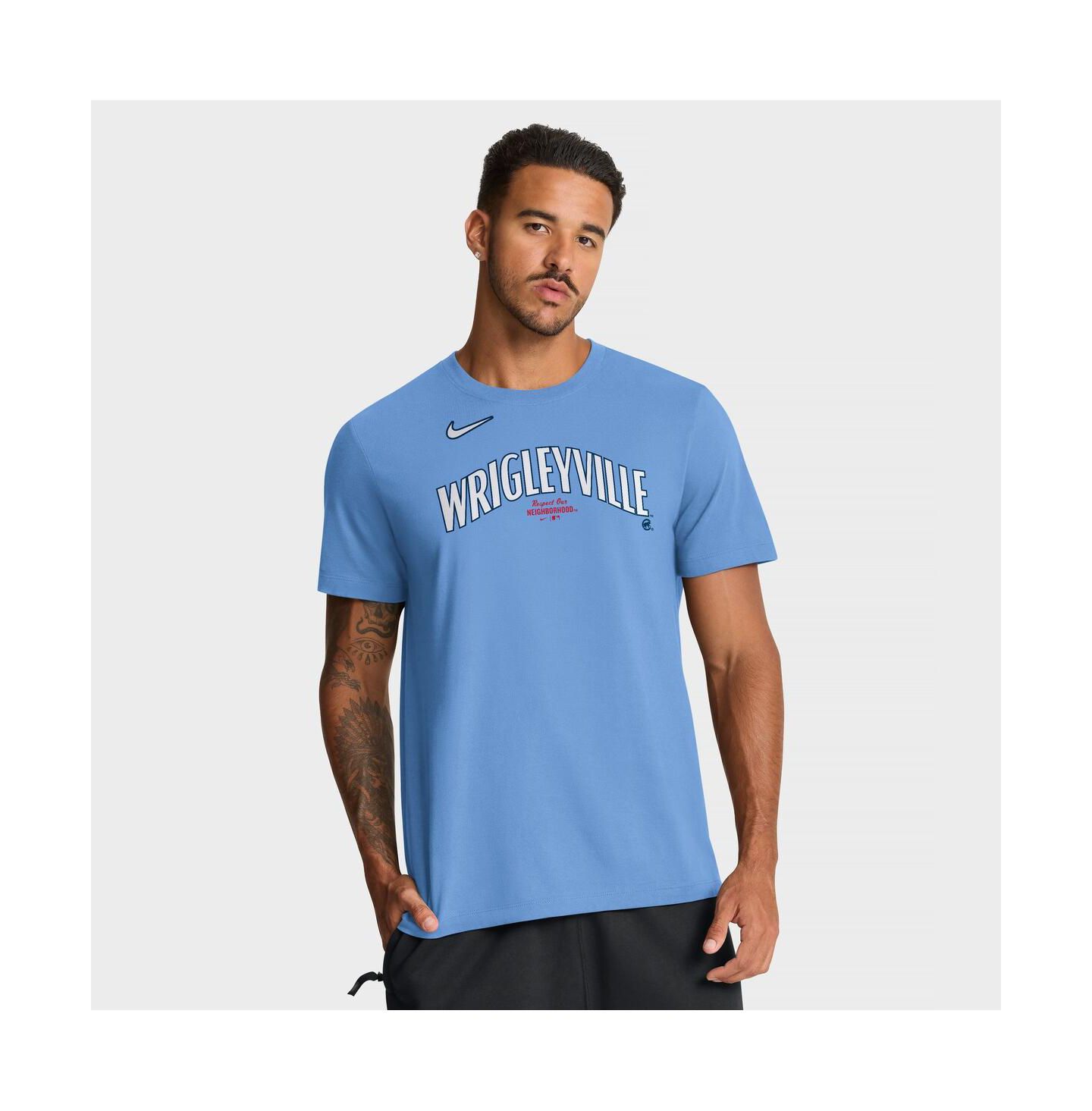 Мужская футболка Nike Light Blue Chicago Cubs City Connect Large Logo — фото 1
