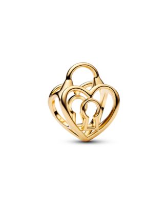 Openwork Heart Padlock Charm