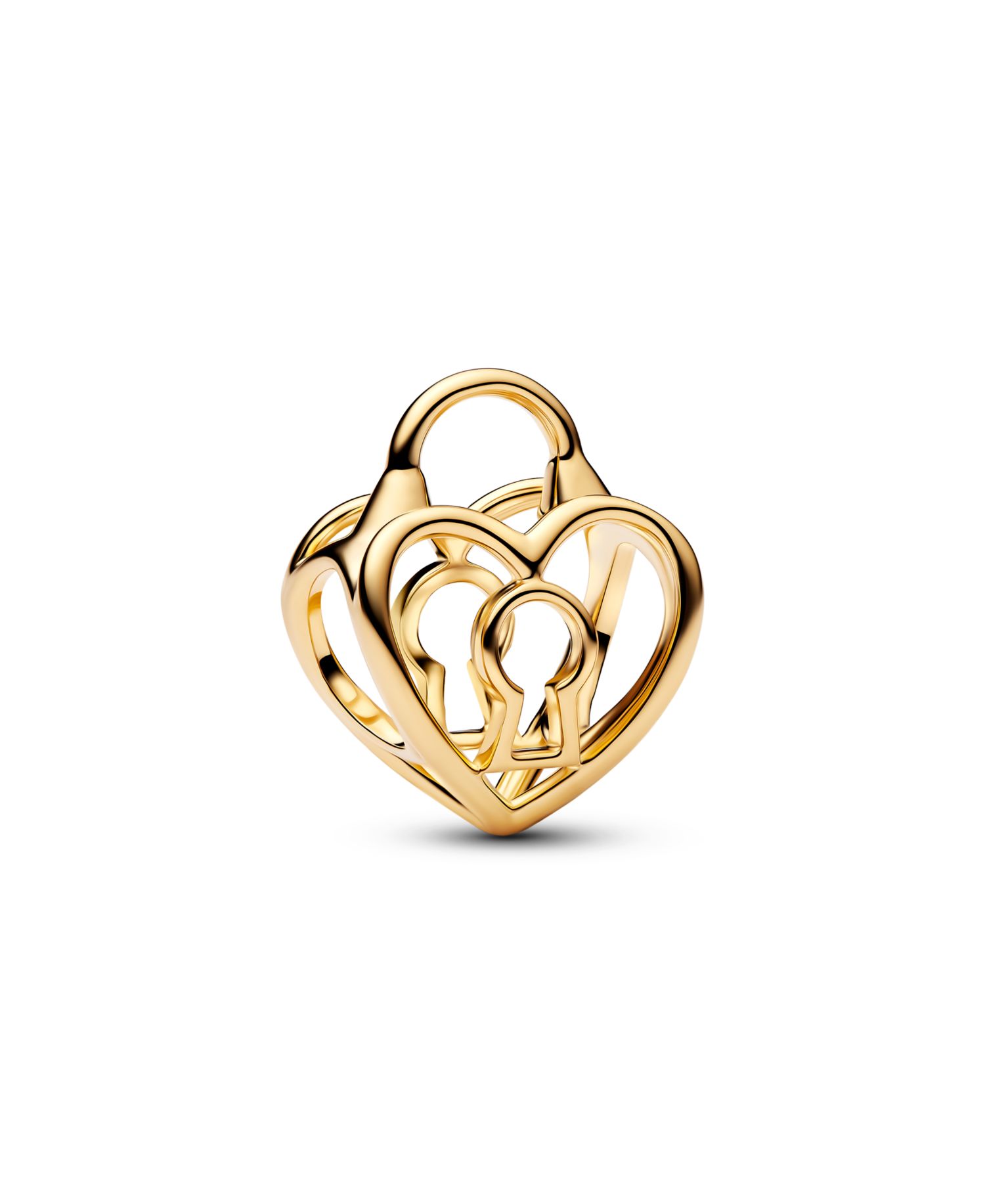 Openwork Heart Padlock Charm