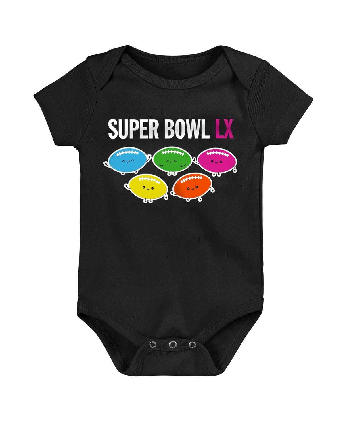 Outerstuff Baby Boys and Girls Black Super Bowl Lx Football Squad Bodysuit
