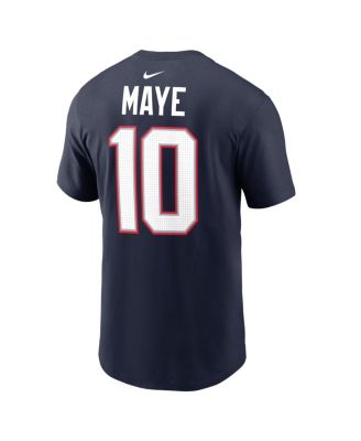 Men's Drake Maye Navy New England Patriots Super Bowl LX Patch Name & Number T-Shirt