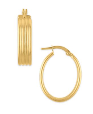 Oval Hoop Earrings in 10k Gold