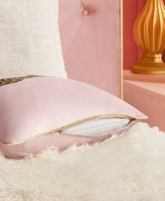 Embroidered Velvet Cheetah Decorative Pillow, 18" x 18"