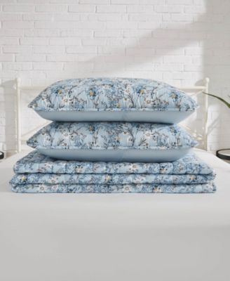 Soft Floral Reversible Design 3-Pc Quilt Set, King