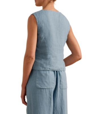 Women's Linen Blend Tailored Waistcoat