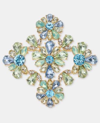 Crystal Cluster Flower Pin