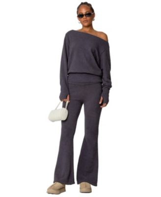 Women's Plush Oversized Asymmetric Sweater