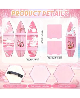 Surfboard Wall Shelves: 3 Piece Set for Beach Decor