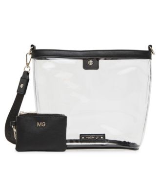 Cleo Clear Vinyl Small Bucket Crossbody Bag
