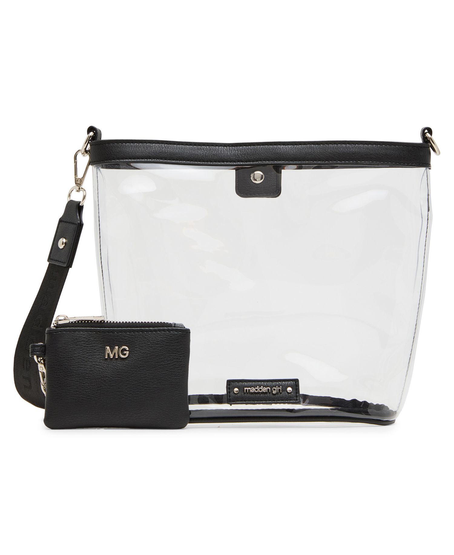 Cleo Clear Vinyl Small Bucket Crossbody Bag