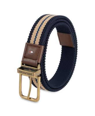Men's Two-In-One Reversible Striped Stretch Cord Belt