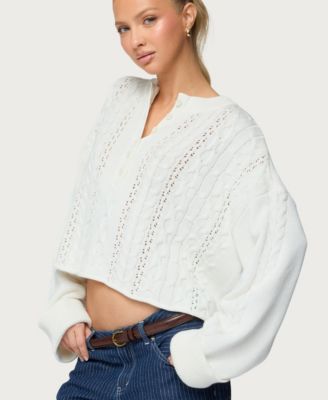 Women's Marianna Button Cable Knit Sweater