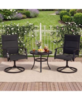 Padded Patio Swivel Chairs Set of 4 Ergonomic Outdoor Dining Chairs