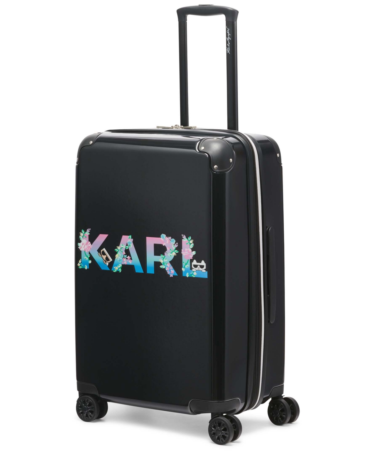 Karl Lagerfeld Paris Flowers Medium Upright Suitcase