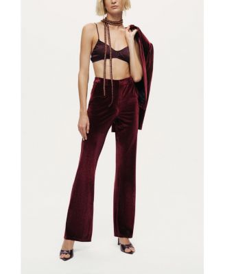 Women's Velvet Bootcut Trousers