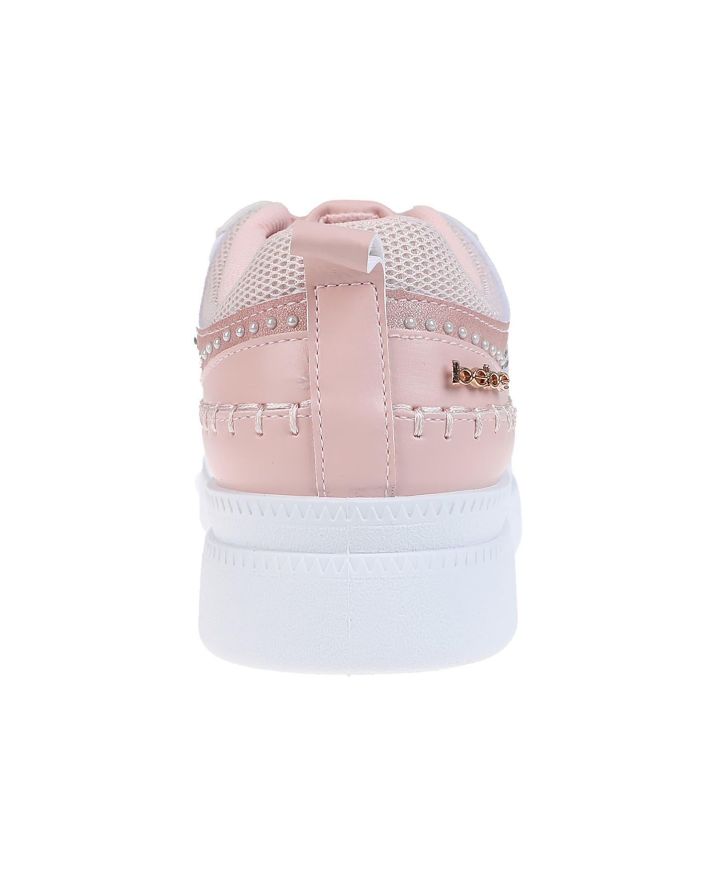 Женские кроссовки Bebe Sneaker with Pearl and Rhinestone Embellished Upper, цвет: Пудровый — фото 5