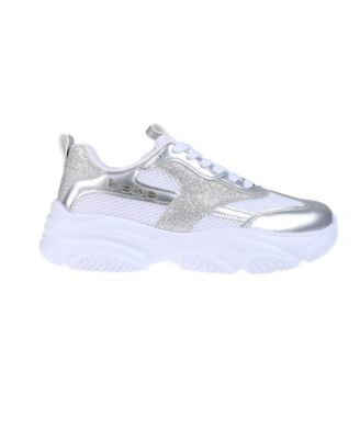 Women's Sneaker with Chunky Outsole and Mixed Material Upper