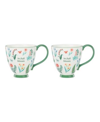 First Blooms Green Mugs, Set of 2