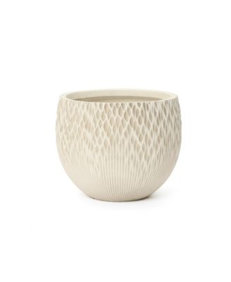 Antique 14.17" Round Planter, Deep-to-Light Gradient Texture, Tapered Design