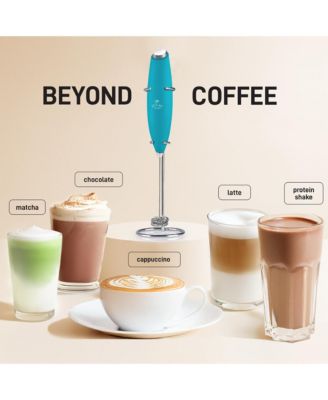 Double Whisk Milk Frother Handheld Mixer - High Powered Frother for Coffee with Improved Motor