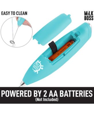 Milk Boss Powerful Milk Frother Handheld With Upgraded Holster Stand - Coffee Frother Electric Handheld Foam Maker