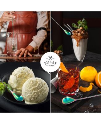 Premium 12 Inch Stainless Steel Cocktail Spoon - Long Attractive Spiral Design for Layering Drinks