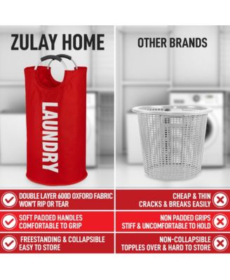 Heavy Duty Collapsible Laundry Basket with Handles (82L Large)