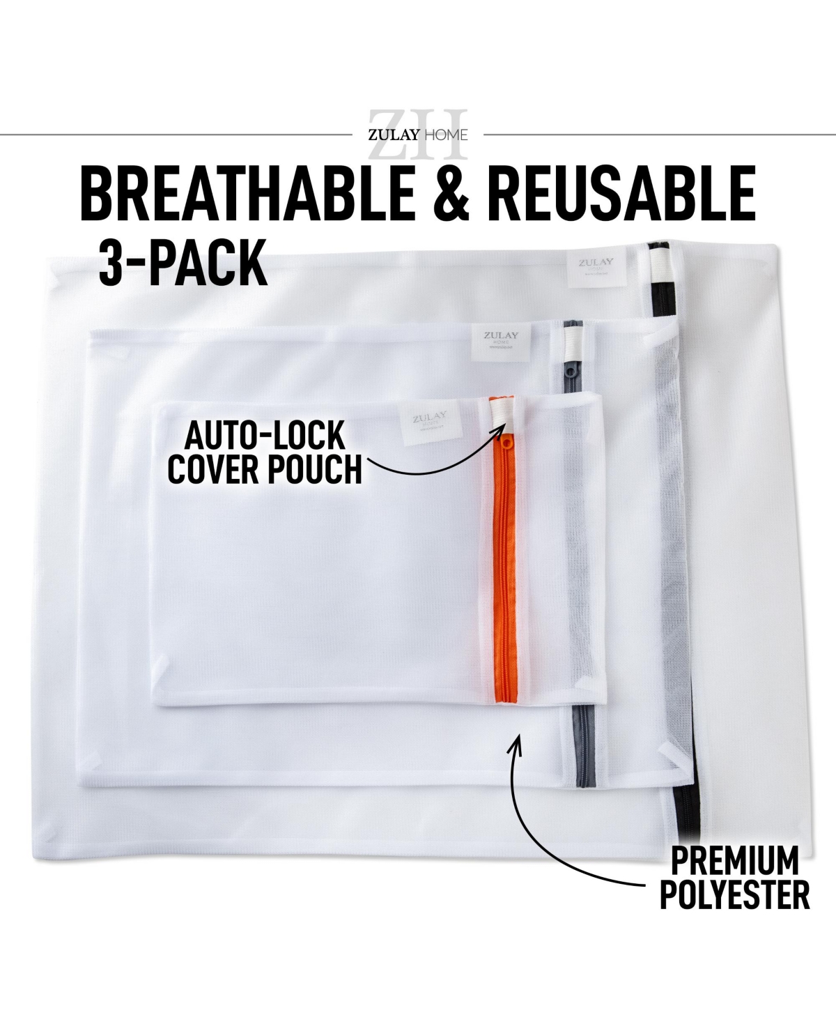 3 Pack Reusable Mesh Laundry Bags for Washing Machine