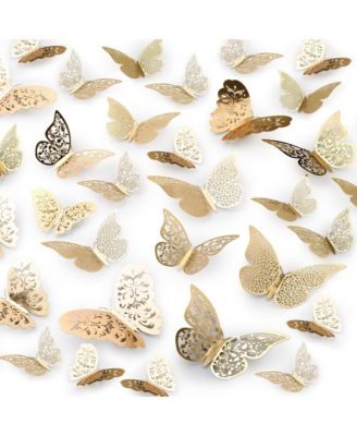 3D Removable DIY Butterfly Wall Decor with 3 Wing Designs (48pcs)