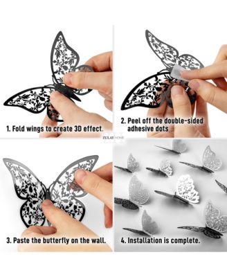3D Removable DIY Butterfly Wall Decor with 3 Wing Designs (48pcs)