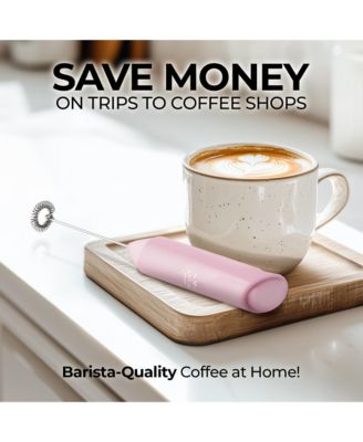 FrothMate Powerful Portable & Compact Milk Frother - No Stand Electric Whisk