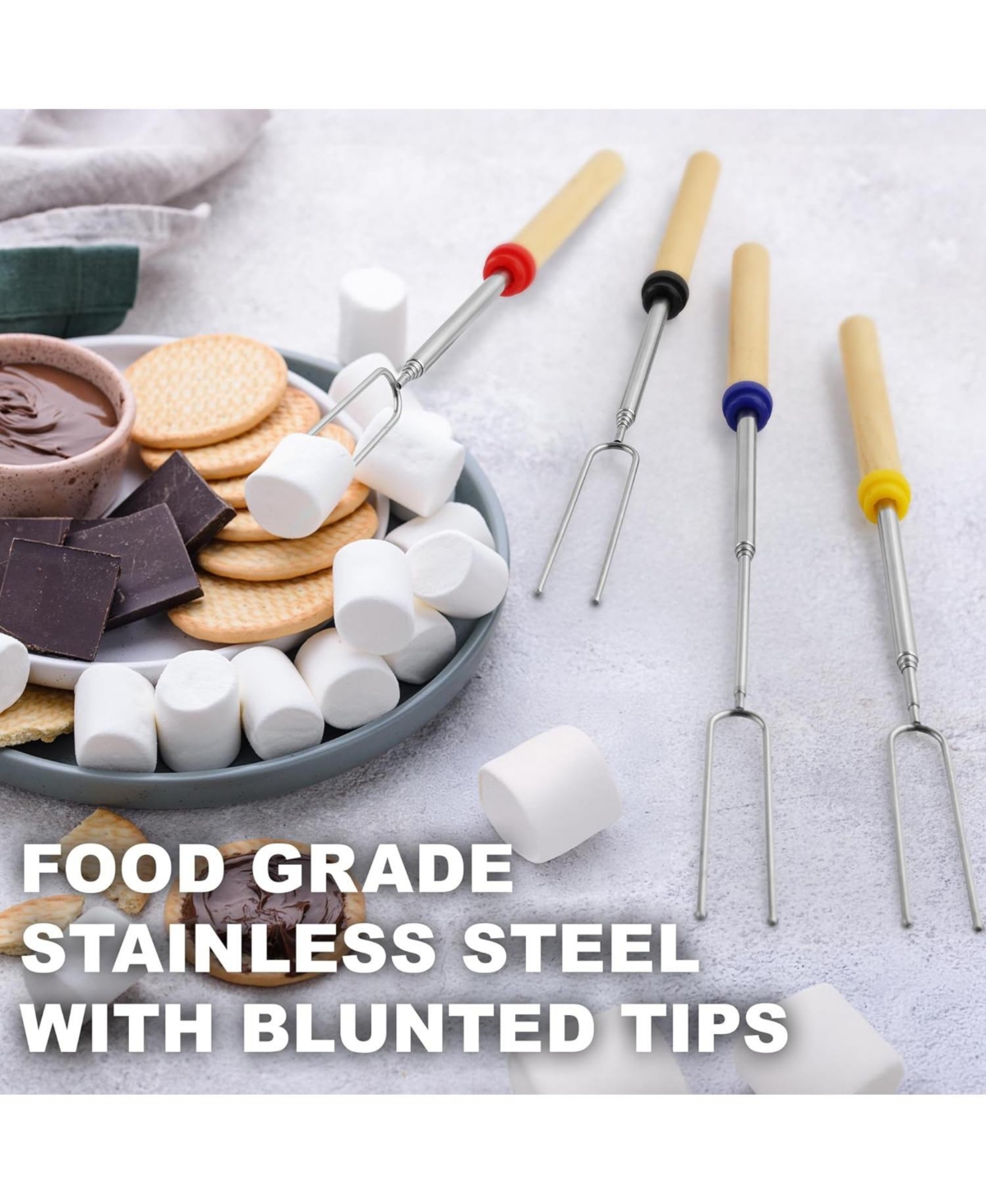 Long Marshmallow Roasting Sticks Extendable Design