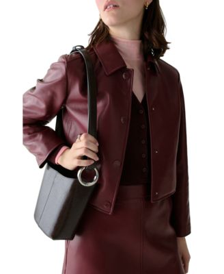 Halo Glazed Leather Mini Bucket Bag