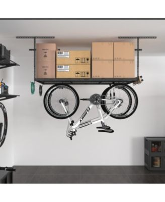 OHK Series Ceiling Mounted Overhead Garage Storage Rack, Black — 36" X 72"