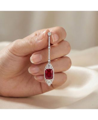 Dazzling White Gold Plated Cubic Zirconia Statement Earrings