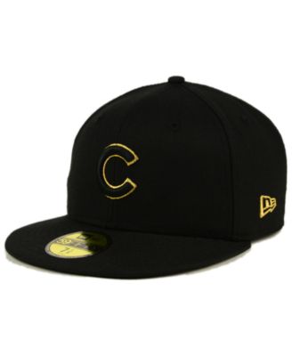 New Era Chicago Cubs Black On Metallic Gold 59FIFTY Fitted Cap Macy s