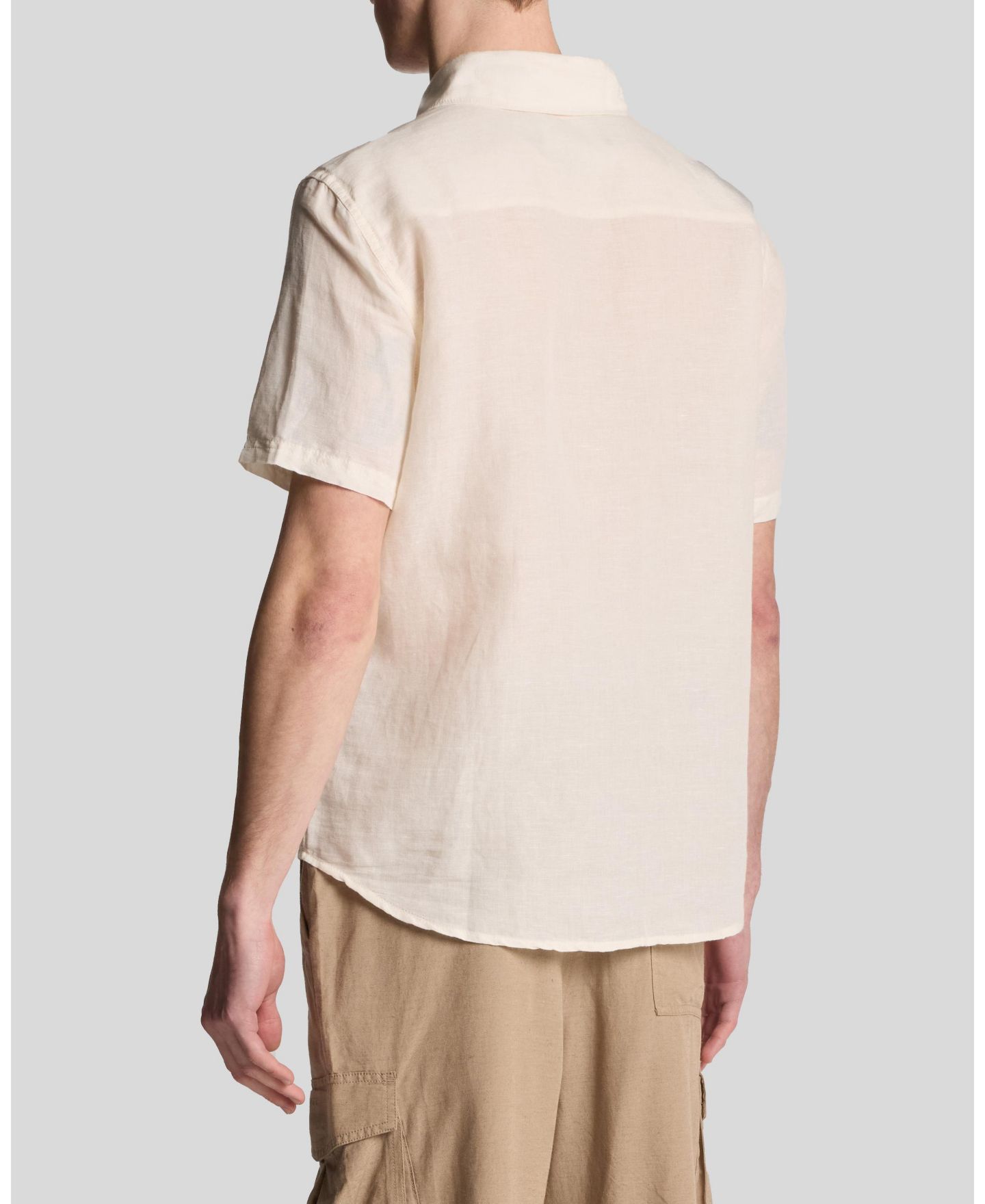 Мужская рубашка Lyle & Scott Hemp Short Sleeve, цвет: Натуральный — фото 7