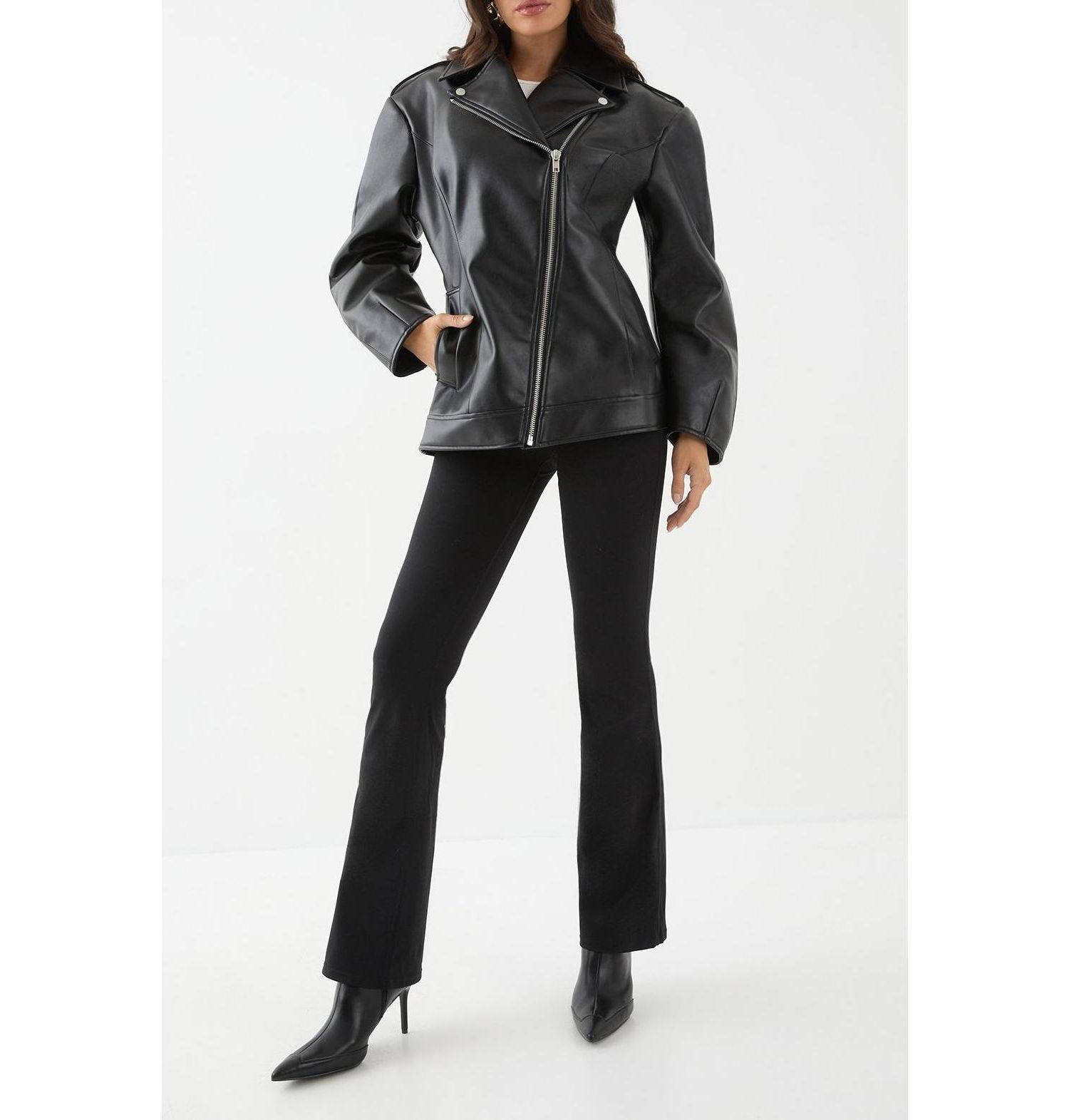 Women's Faux Leather Biker Jacket