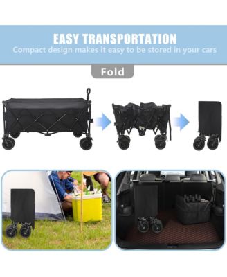 Heavy-Duty Collapsible Wagon - All-Terrain Utility Car, Ultra-Stable Frame, 1:6 Fold Ratio, 480lbs Capacity for Outdoor Activities, Shopping
