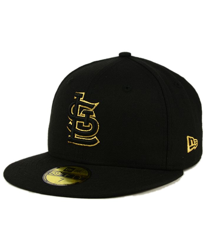 St Louis Cardinals WORD-WRAP Black Fitted Hat by New Era