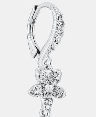 Crystal Flower Double Drop Earrings