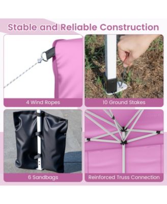 Pop-Up Canopy Tent with 6 Sidewalls, Instant Setup