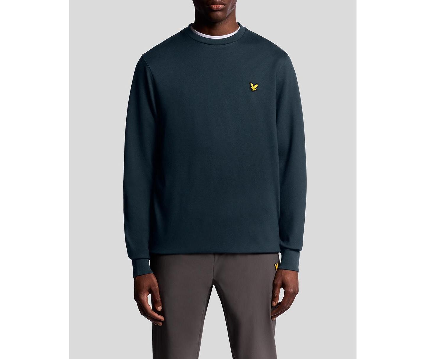 Мужской флисовый свитшот Lyle & Scott Fly с круглым вырезом и длинным рукавом, цвет: Тёмный тёмно-синий — фото 7