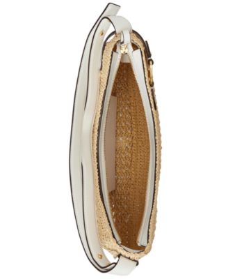 Crocheted Straw Medium Tasha Shoulder Bag